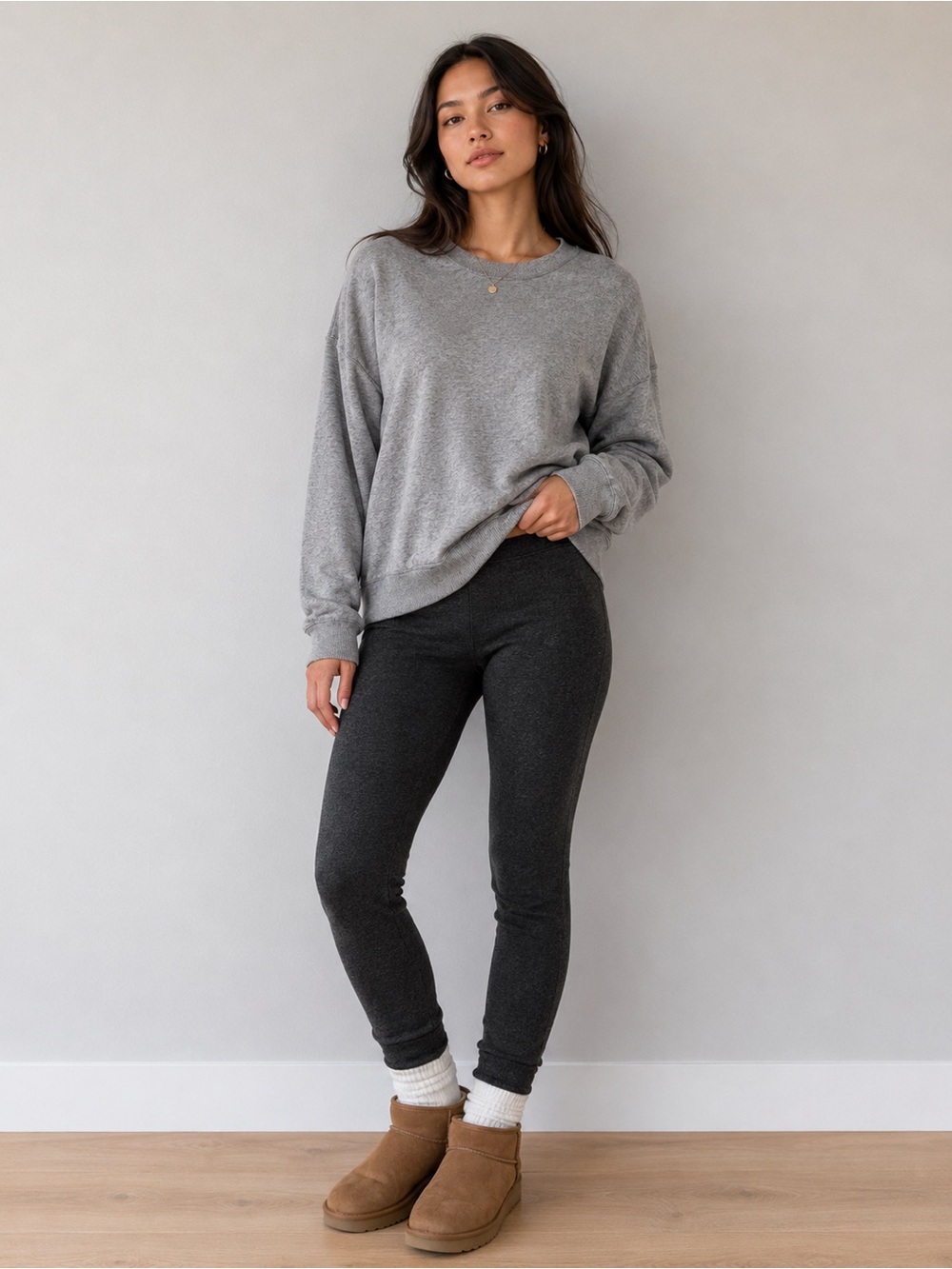 Cozy Charcoal Fleece Leggings
